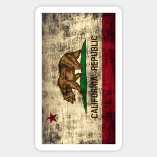 California Republic Flag Vintage Grunge Magnet